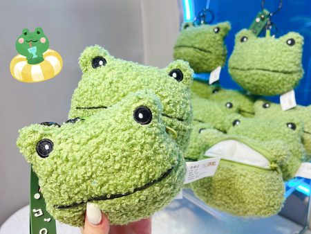 Wholesale 12pcs Plush Frog Storage Pouch Keychain Online Sale