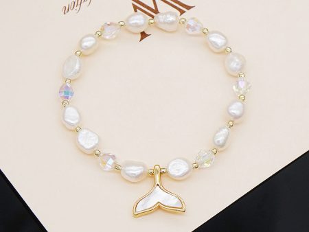 Wholesale Baroque Sea Shell Fish Tail Summer Pearl Bracelet Fashion