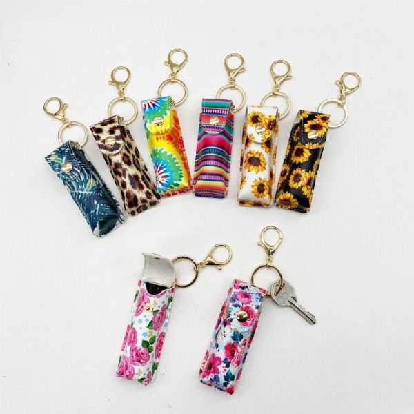 Wholesale 10PCS Lipstick Leather Case Keychain Pendant Hot on Sale