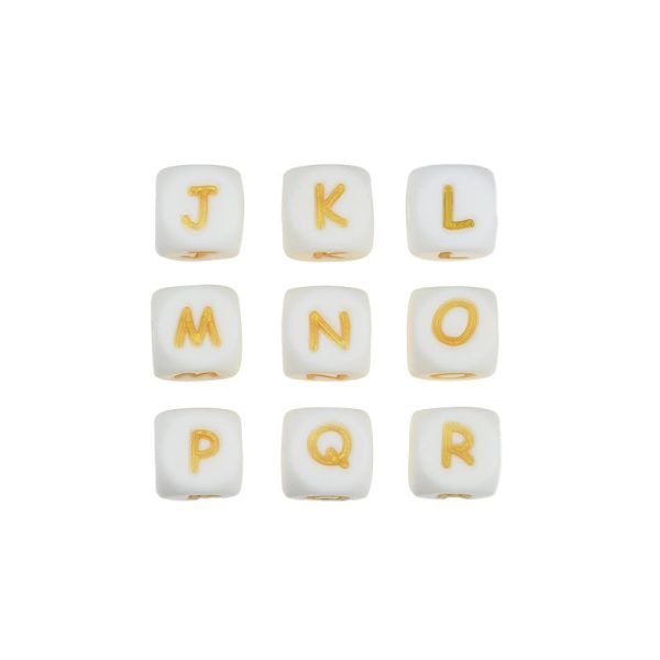 Wholesale 100PCS A-Z Silicone Polygon Letter Beads Discount