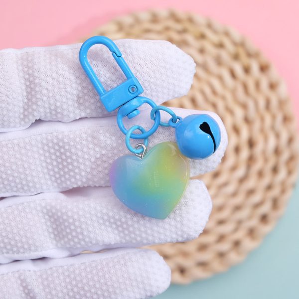 Wholesale 10PCS Gradient Cute Pendant Candy Color Metal Keychain on Sale