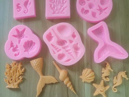 Wholesale Ocean Series Seashell Conch Coral Silicone Cake Decoration Sale