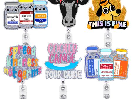 Wholesale Acrylic Easy Pull Buckle Rotating Easy Pull Retractable Badge Reel Key Chain Discount