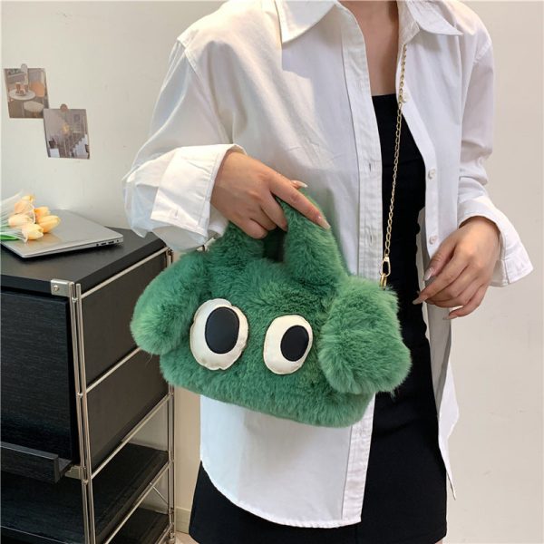 Wholesale 2023 Autumn and Winter New Plush Big Eyes Puppy Handbag Messenger Bag For Cheap