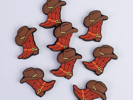 Wholesale 20PCS Cowboy Boots Silicone Beads Discount