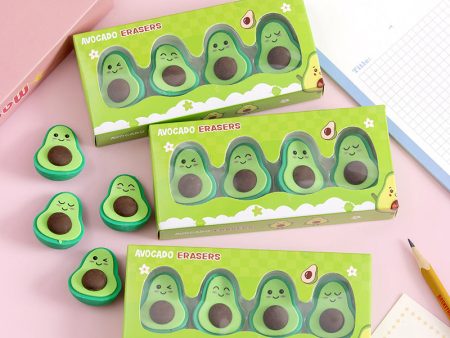 Wholesale Cute Expression Avocado Box TPR Rubber Set Online