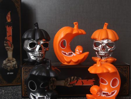 Wholesale Halloween Plastic Candle Light Skull Light LED Light Decoration Props Hot on Sale