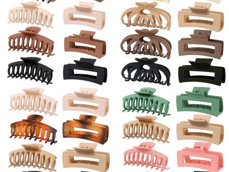 Wholesale 8PCS Seamless Frosted Rectangular Resin Hair Clips on Sale