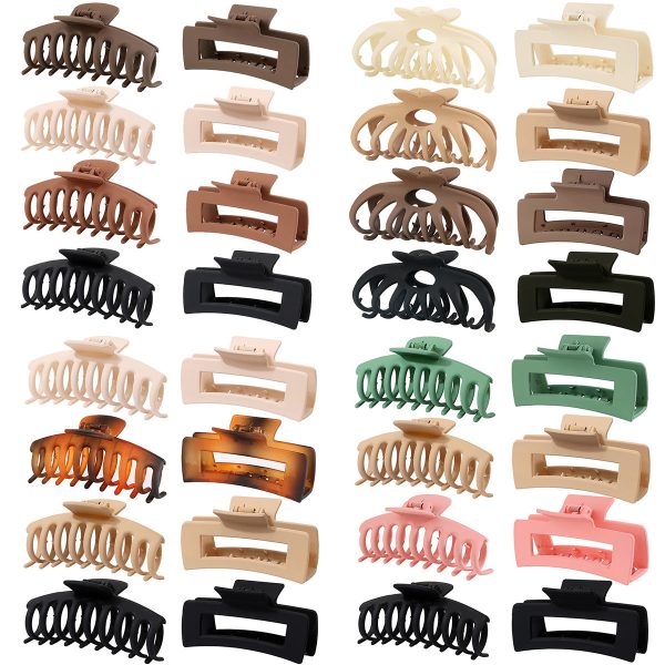 Wholesale 8PCS Seamless Frosted Rectangular Resin Hair Clips on Sale