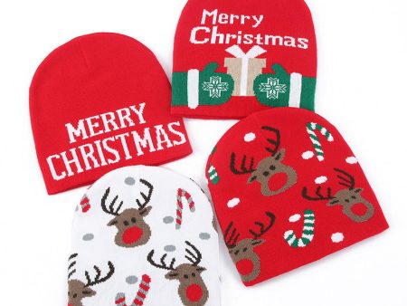 Wholesale 2023 Christmas Elk Knitted Hat Red Creative Warm Woolen Beanie Fashion