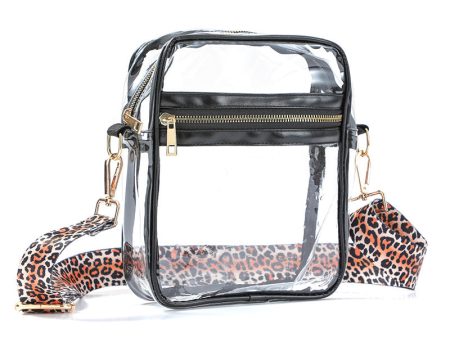 Wholesale Transparent PVC Leopard Print Western Style Single Shoulder Crossbody Bag For Discount