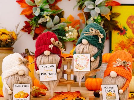 Wholesale Doll Country Dwarf Orange Thanksgiving Autumn Polyester Ornaments Online