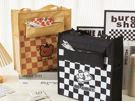 Wholesale Oxford Cloth Cartoon Checkerboard Storage File Bag Online now