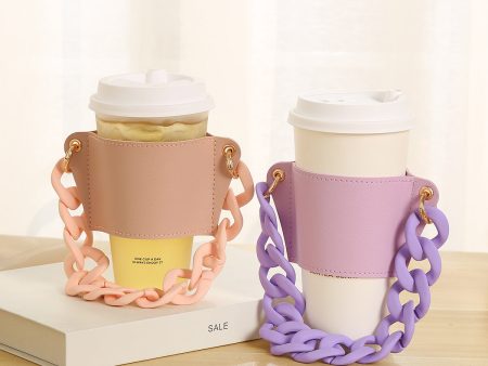 Wholesale PU Bracelet Leather Portable Milk Tea Cup Cover Online Sale