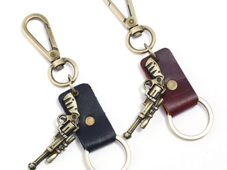 Wholesale Vintage Cowhide Gift Small Gifts Men s Alloy Genuine Leather Keychain Fashion