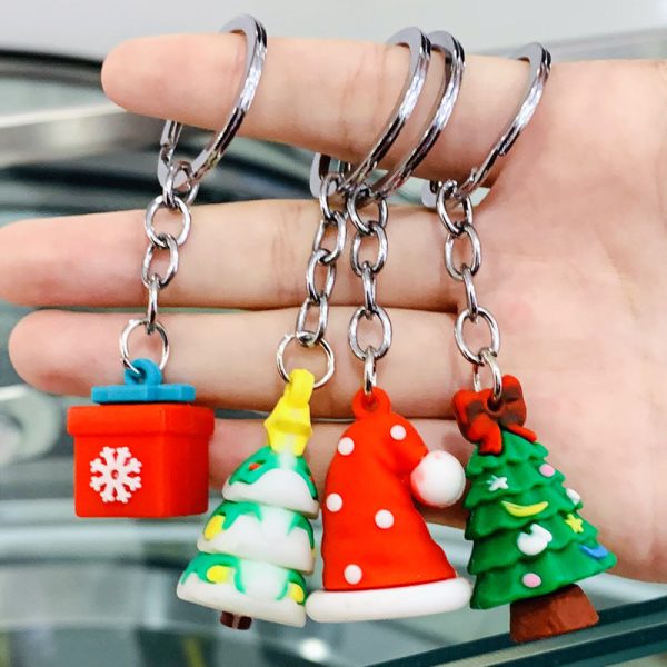 Wholesale 10PCS PVC Cartoon Christmas Series Keychain For Discount