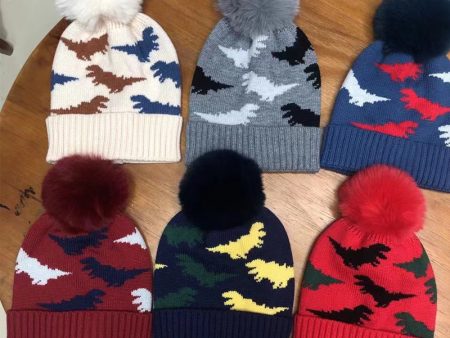 Wholesale Children s Autumn and Winter Cartoon Dinosaur Knitted Wool Hats Online