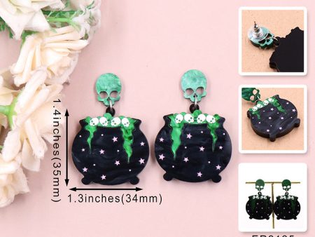 Wholesale 5pairs pack Witch Hats Halloween Acrylic Earrings Cheap