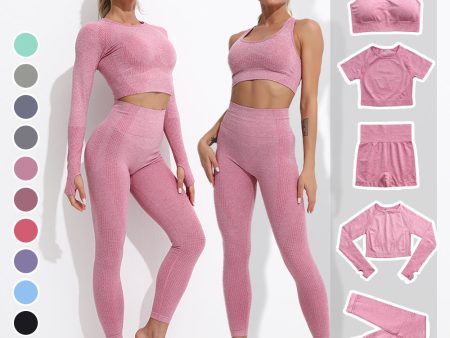 Wholesale New Set Long Sleeve Sports Tight Quick Drying Nylon Yoga Clothes Cheap