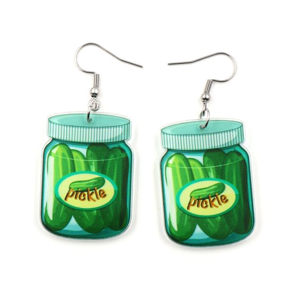 Wholesale Acrylic Cute Vegetable Cucumber Pickled Cucumber Earrings Cheap