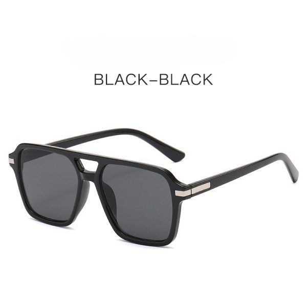 Wholesale Retro Double Beam Square Frame PC Sunglasses Cheap