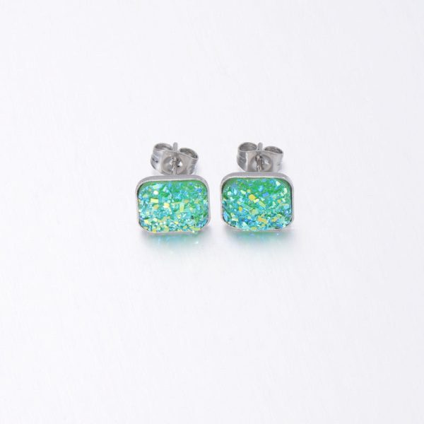 Wholesale personalized sweet multi-standard square baby s breath rhinestone earrings Online now