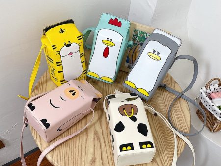 Wholesale Penguin Cow PU Printed Magnetic Buckle Crossbody Change Mobile Bag For Sale