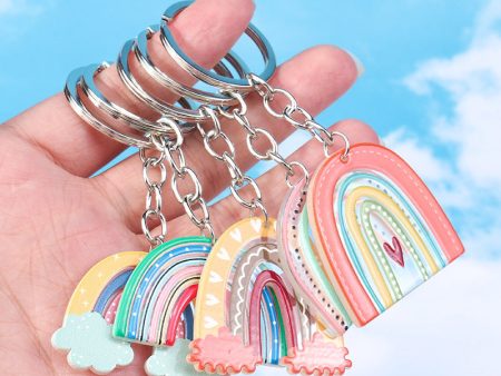 Wholesale Acrylic Rainbow Keychain School Bag Accessories Pendant Online Hot Sale