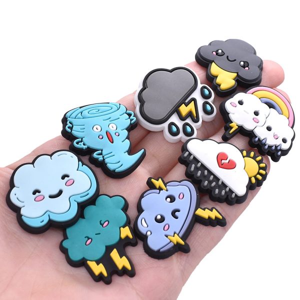 Wholesale Weather Cartoon PVC Soft Glue Patch Mobile Phone Case Decoration Accessories For Cheap