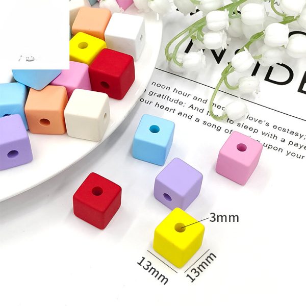 Wholesale 100PCS Pack Square Block 13mmDIY Acrylic Beads Online