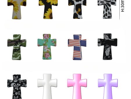 Wholesale 100PCS Cross Halloween Printing Adhesive Silicone Beads For Cheap