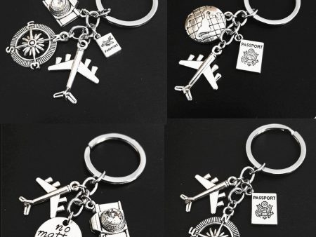 Wholesale 3PCS  Alloy Diy Earth Accessories Graduation Travel Keychain Aircraft Compass Camera Keychain Pendant For Sale