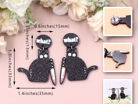 Wholesale 5pairs pack Black Cat Halloween Acrylic Earrings Cheap