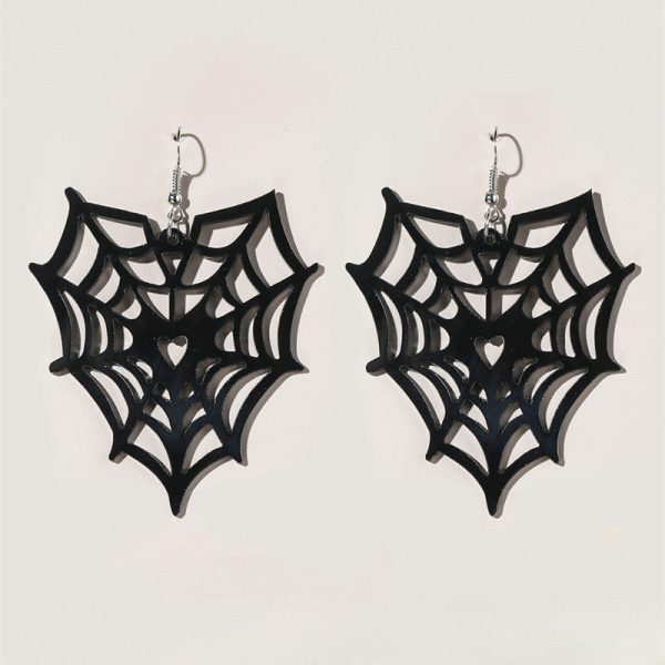 Wholesale 2pairs pack Halloween Spider Web Punk Style Acrylic Earrings Online