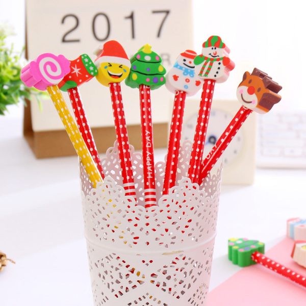 Wholesale Cartoon Christmas Wooden Pencil with Eraser Online