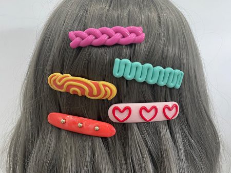 Wholesale Candy Color Resin Wavy Hair Clips Online