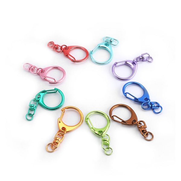 Wholesale 10pcs Electroplated Metal Small C Buckle DIY Keychain Alloy Accessories Cheap