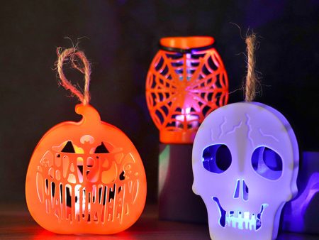 Wholesale Halloween Pumpkin Lantern LED Colorful Electronic Skull Candle Light Online Sale