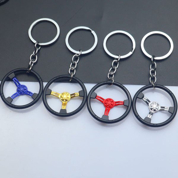 Wholesale Automobile Modification Steering Wheel Zinc Alloy Keychain Online