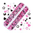 Wholesale Black and Pink Rabbit Love Circle Nail Stickers Pet Sequins Supply