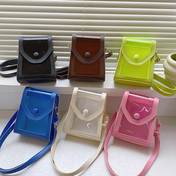 Wholesale 2023 Summer Candy Color Shoulder Bag PVC Transparent Crossbody Mobile Phone Bag Online Sale