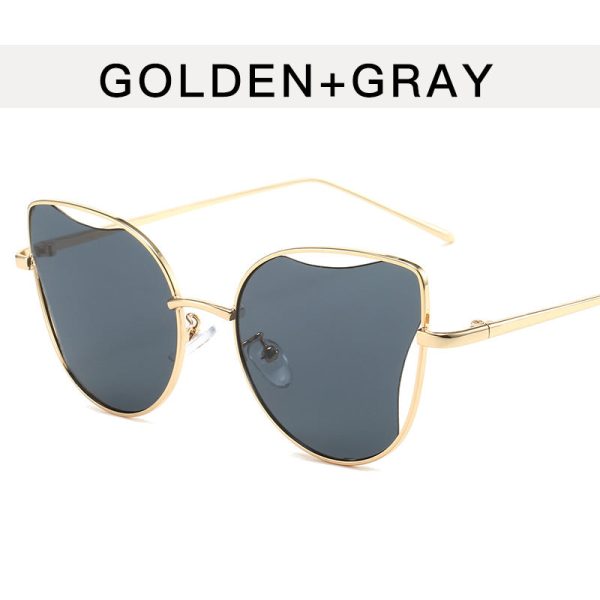 Wholesale Cat Eye Metal Hollow PC Sunglasses Cheap