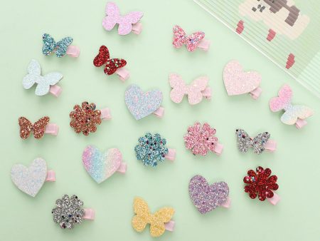 Wholesale 10pcs Crown Duck Clip Butterfly Diamond Sequins Hair Accessories Children Broken Hair Hair Clips on Sale