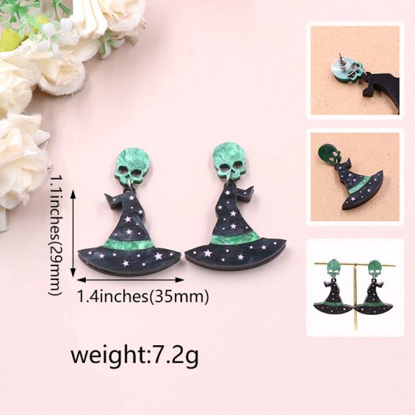 Wholesale 5pairs pack Witch Hats Halloween Acrylic Earrings Cheap