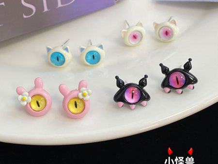 Wholesale Cartoon Little Devil Halloween Opal Alloy Earrings For Sale