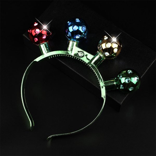 Wholesale 10pcs PS Christmas LED Lights, Bells, Hair Bands on Sale