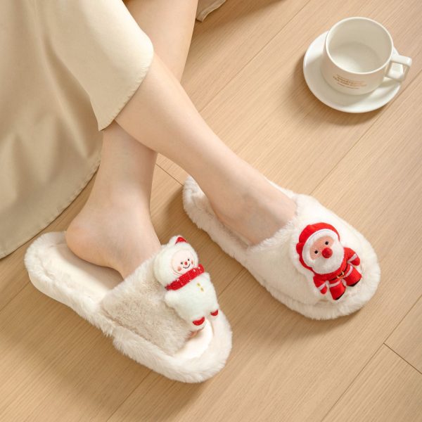 Wholesale 20pcs Santa Open Cotton Plush Thermal Slippers Online