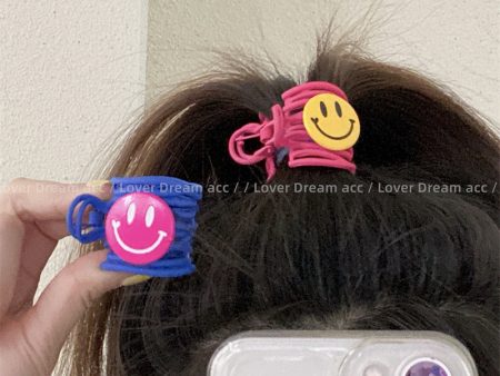 Wholesale Color Smiley Face Mixed Material Hair Clips Cheap