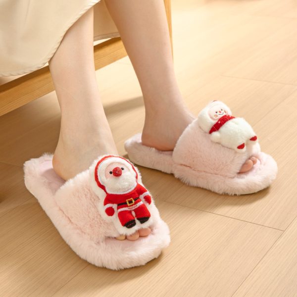 Wholesale 20pcs Santa Open Cotton Plush Thermal Slippers Online