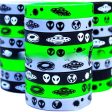 Wholesale 100PCS Space Theme Planet Galaxy Alien Spacecraft Silicone Bracelet Online